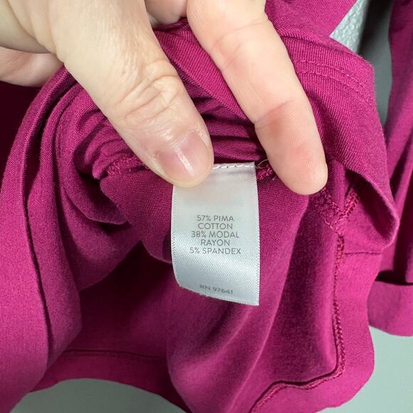 J Jill Women's Pink Minimalist Lagenlook Button Accent Top - Size Large - Pocket - Picture 2 of 5